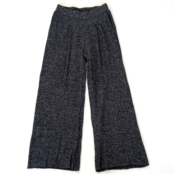 Banana Republic Women's Black White Heathered Knit Rayon Blend Wide Leg Pants XS - Picture 9 of 16